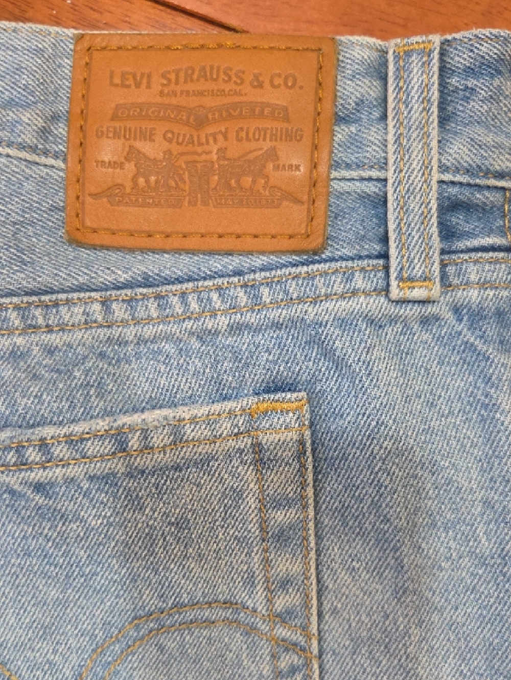 Levi's Light Blue Distressed Straight-Leg Jeans - Picture 8 of 9